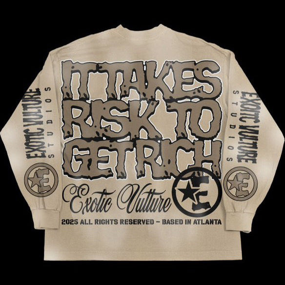 Tan "Get Rich" Long Sleeve