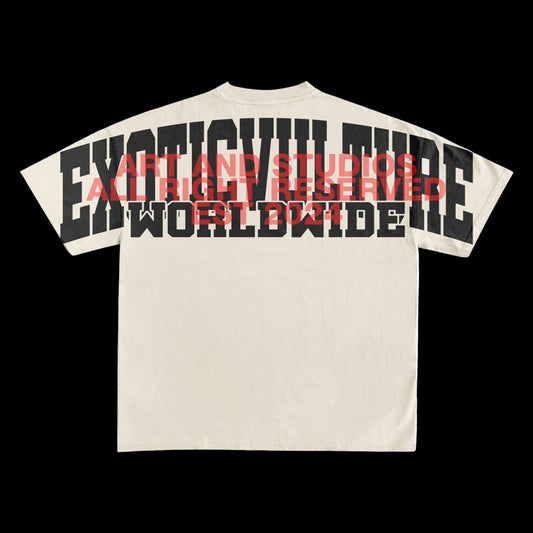 Cream "WORLDWIDE" t shirt