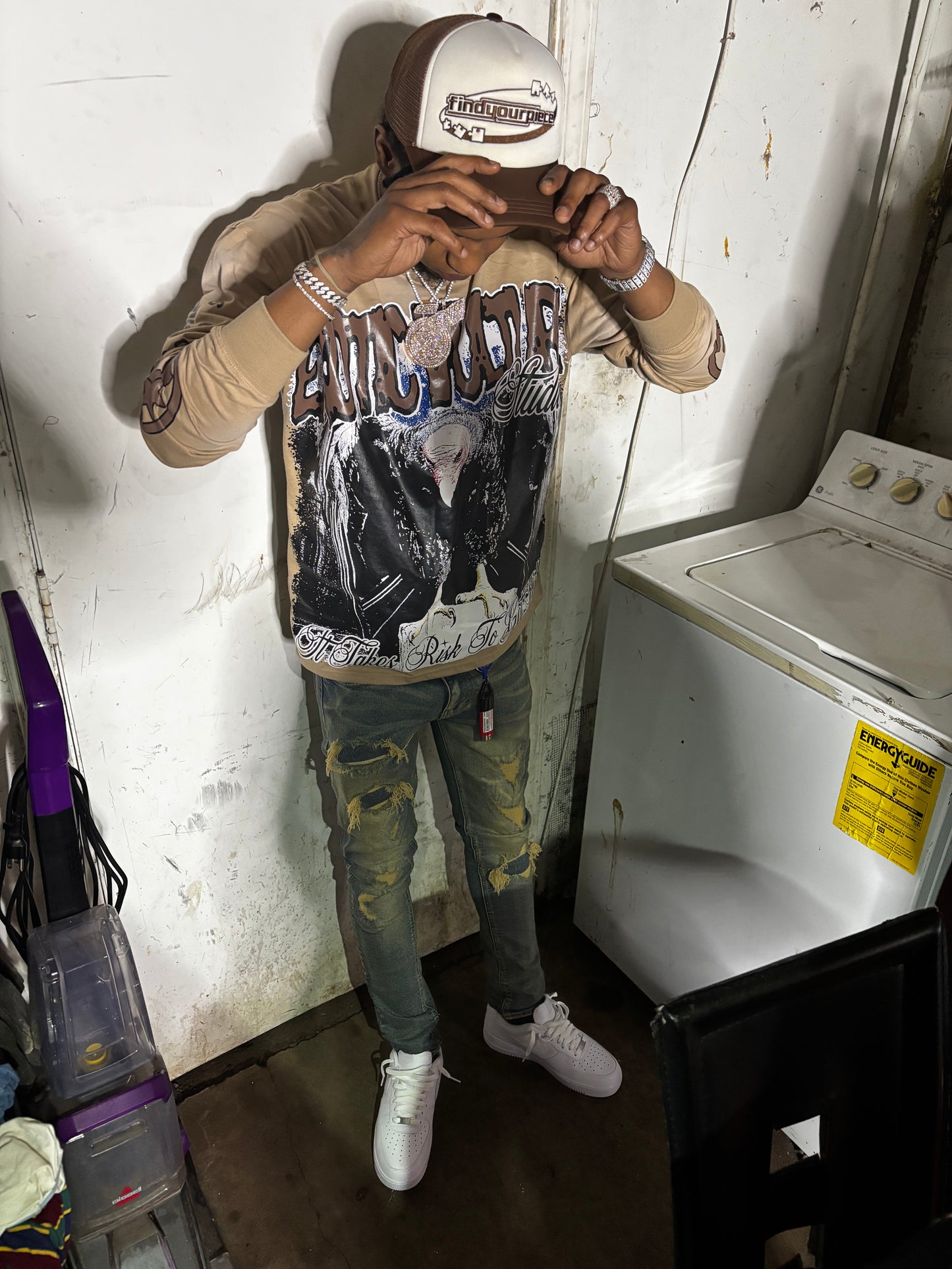Tan "Get Rich" Long Sleeve