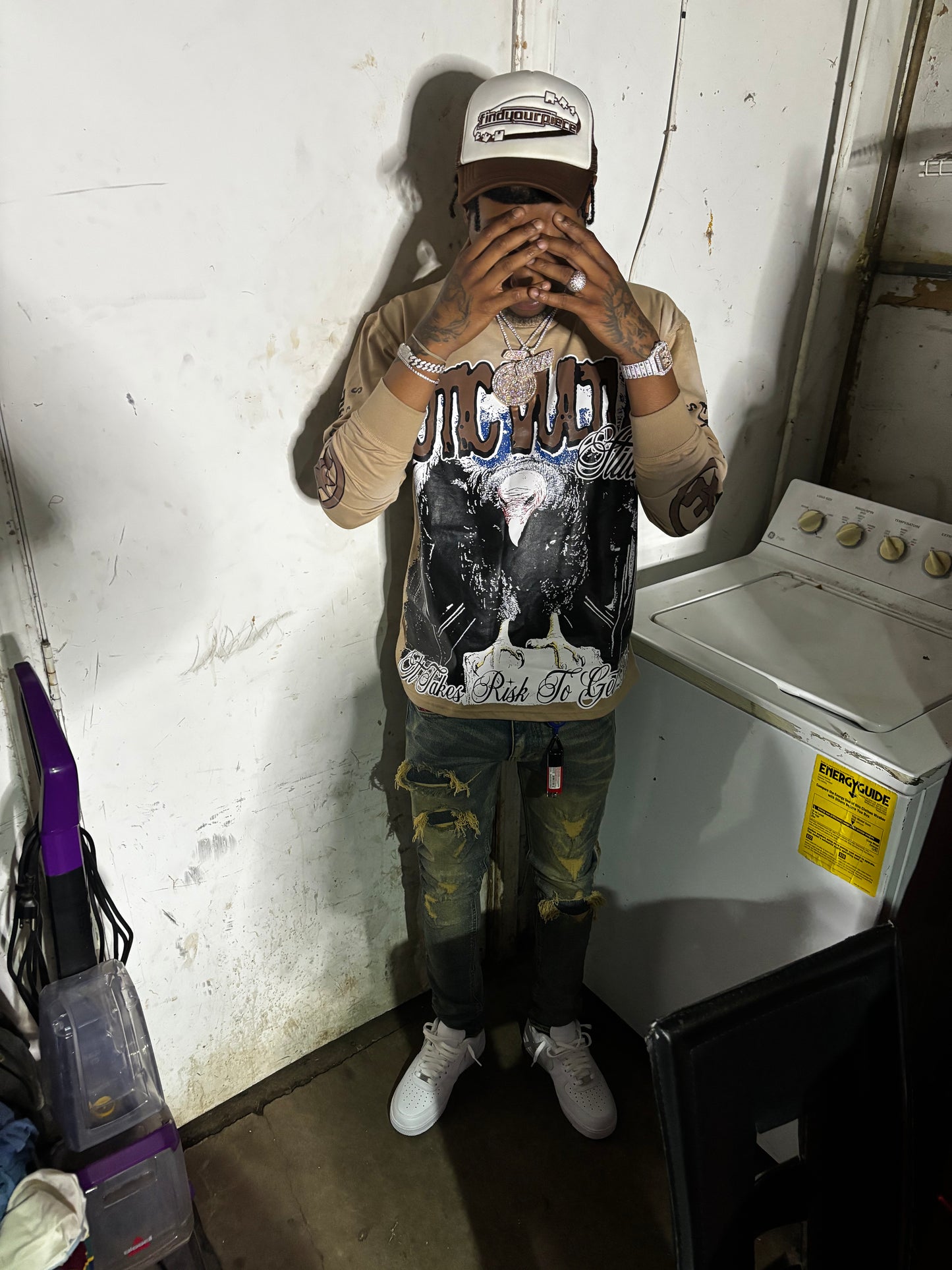 Tan "Get Rich" Long Sleeve